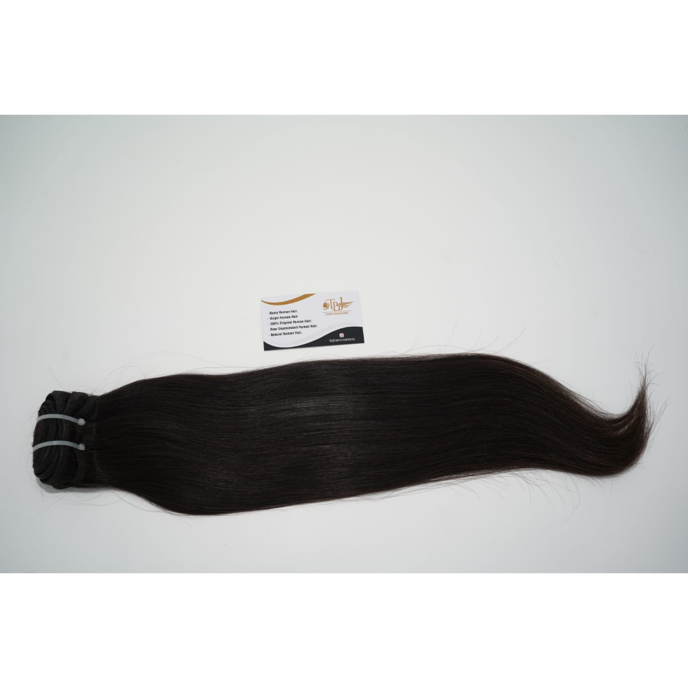 Raw Unprocessed Natural Black Machine Weft Human Hair Extensions
