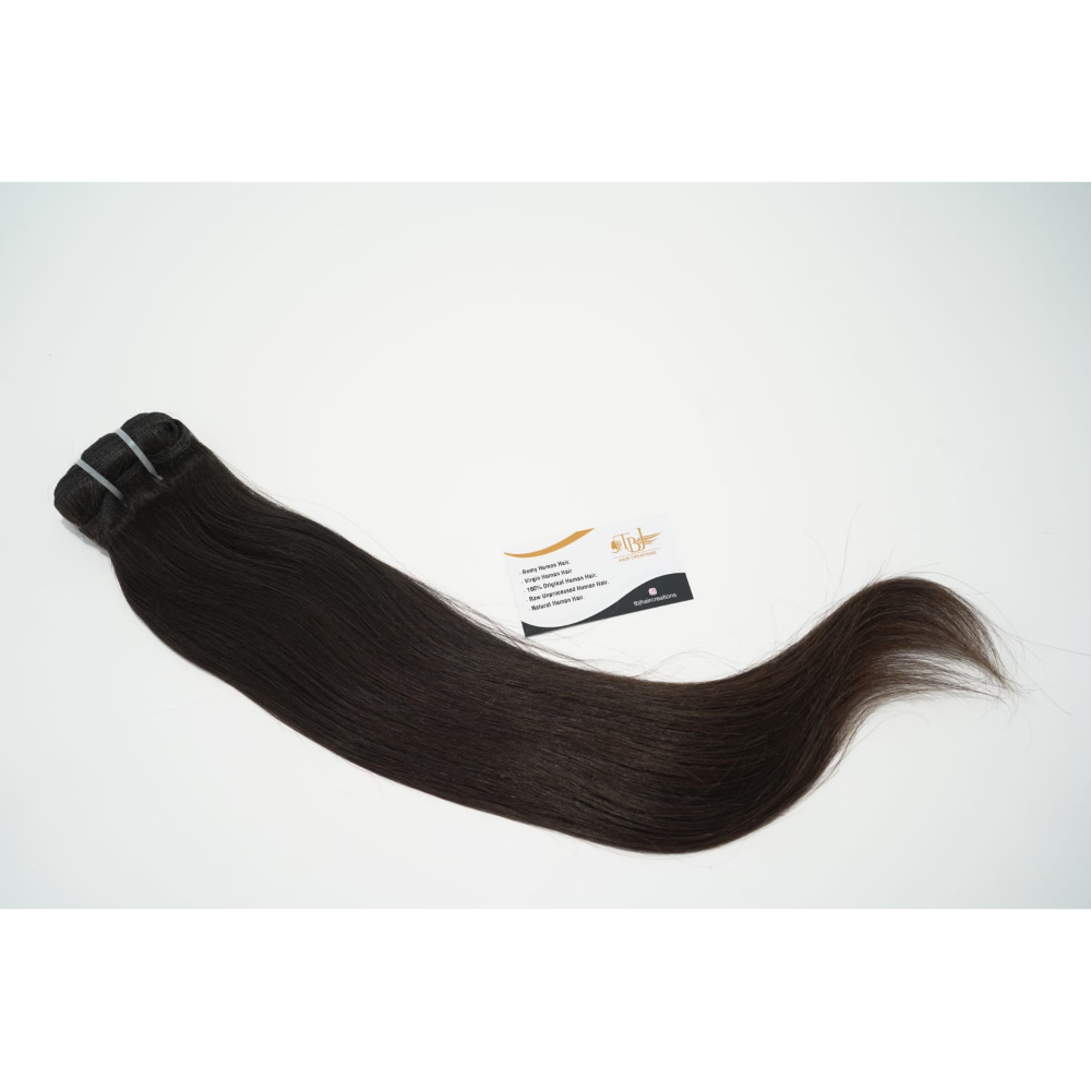 Raw Unprocessed Natural Black Machine Weft Human Hair Extensions