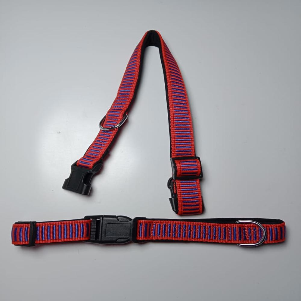 Textrade Associates Dog Collar, 32 mm, Red and Purple Reflective, 2 Pieces