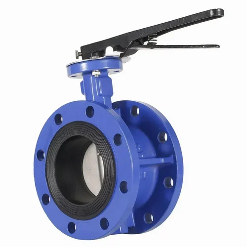 Double Flanged Butterfly Valve - Color: Silver