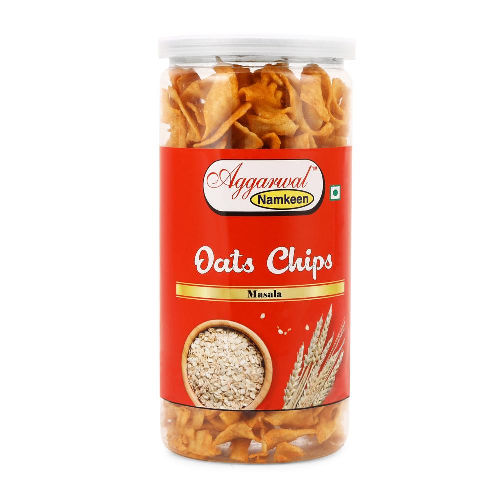 Oats Masala Chips - Oats, 150 Gm Plastic Bottle, Fried Processing | Healthy Snack, Savory Salty Taste, 4 Months Shelf Life