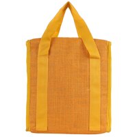 Eco-Friendly Yellow Insulated Jute Carry Bag  Zipper Closure | Reusable Shopping & Tiffin Bag | Multipurpose Travel Tote | 100% Natural Fiber
