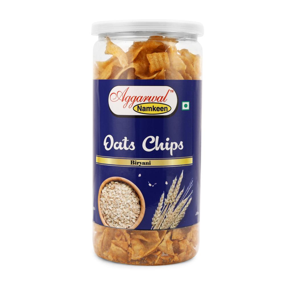 Oats Biryani Chips - 150 Gm Plastic Bottle | Healthy Snack, Crunchy Oat Treat, Baked, Spicy Flavor, Gluten-free, High In Fiber