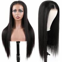 Natural Straight Heat-Resistant Wig with Centre Parting  Perfect for Daily Use, Length 26 Inches Long Full Head