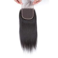 Straight Human Hair Lace Closure Topper with Baby Hair for 4x4  Women and Girls 16 Inch,