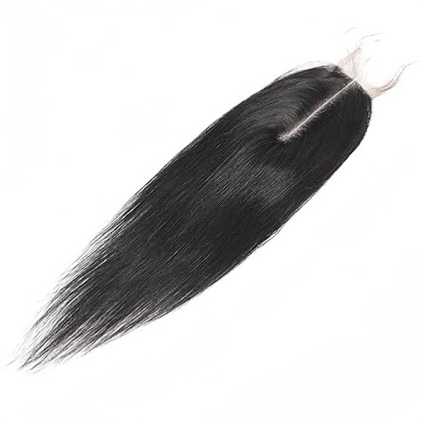 2x6 Lace Closure Straight 100% Remy Human Hair Middle T Part  Lace Closure Natural Black (8inch)