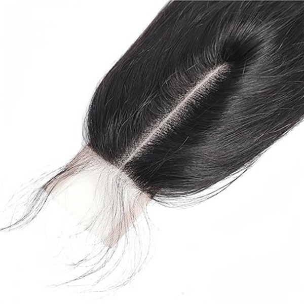 2x6 Lace Closure Straight 100% Remy Human Hair Middle T Part  Lace Closure Natural Black (8inch)