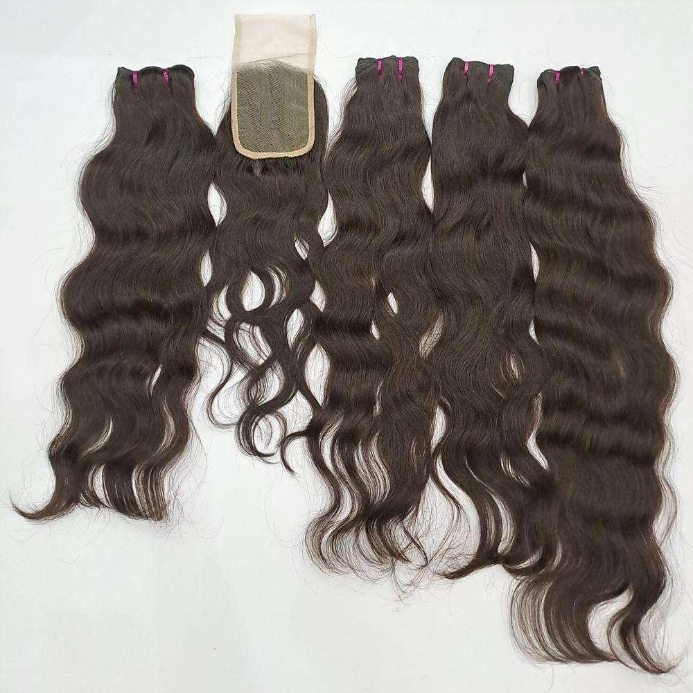 Hair Bundles With Closure Sew In Raw Human Hair Side Part Free Part Wholesale Vendor