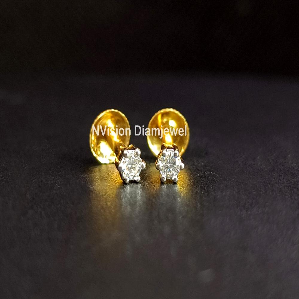 Natural Diamond Single Stone Earrings