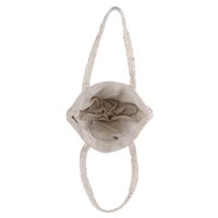 Handcrafted Two-Tone Jute Tote Bag with Braided Handles and Floral Accent  Eco-Friendly and Stylish