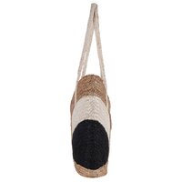 Handcrafted Eco-Friendly Jute Tote Bag with Black & Natural Color Blocking  Stylish Shoulder Bag for Women