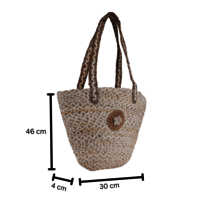 Eco-Friendly Woven Tote Bag with Flower Design  Handmade Natural Fiber Shoulder Bag for Women