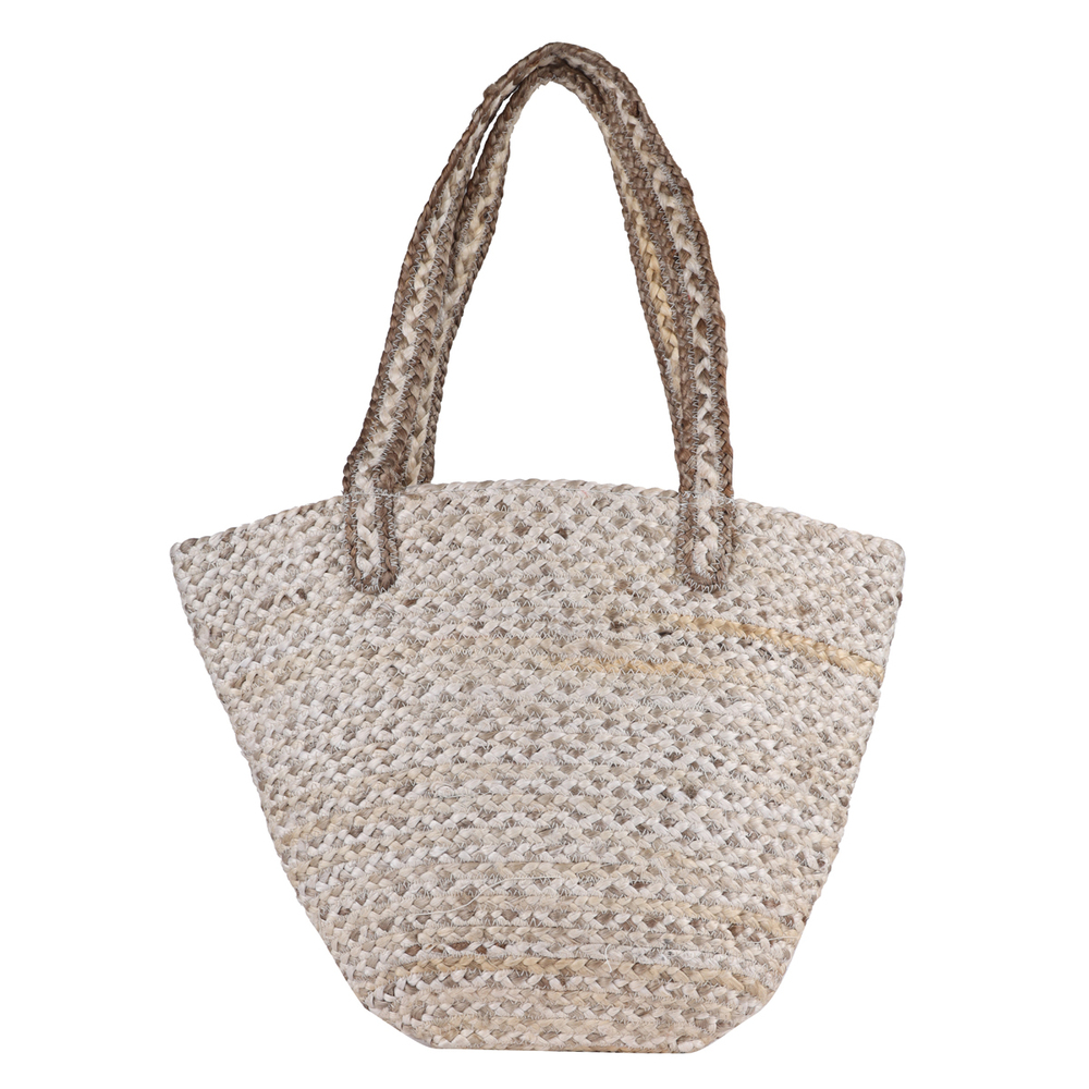 Eco-Friendly Woven Tote Bag with Flower Design  Handmade Natural Fiber Shoulder Bag for Women