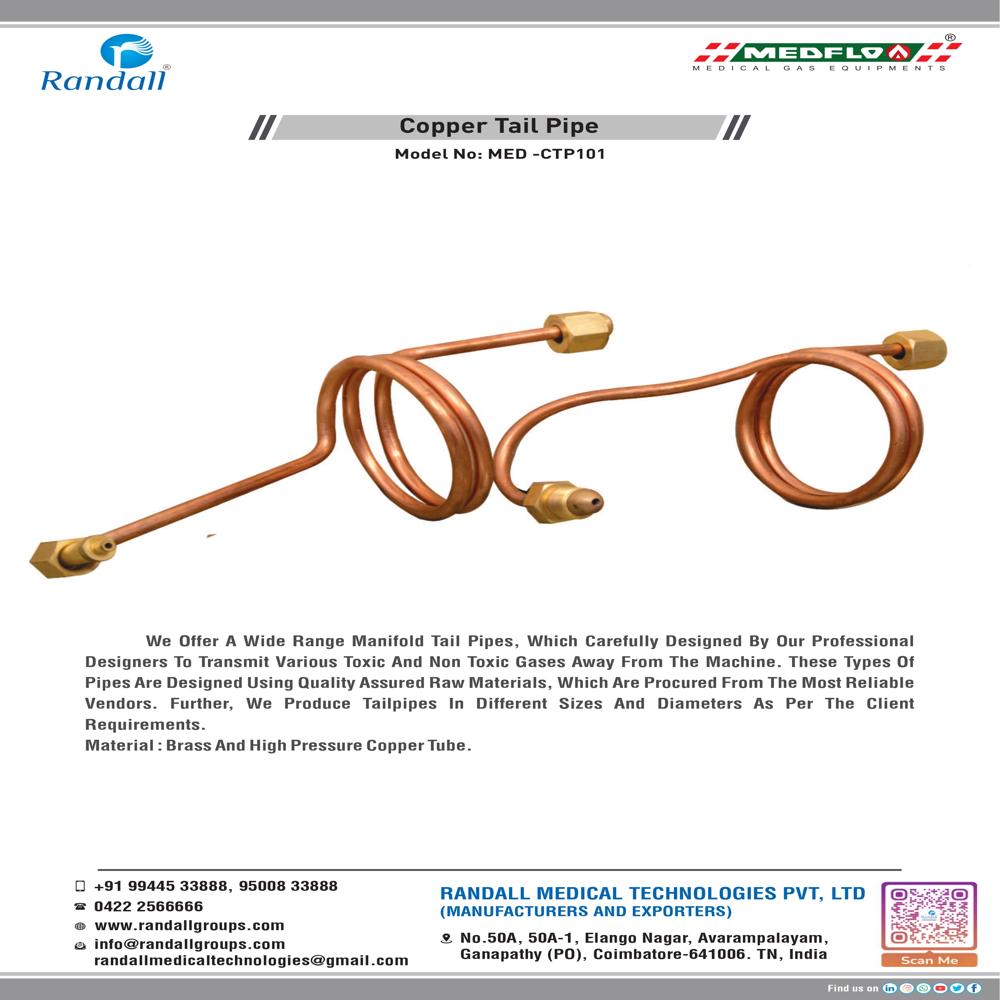 Oxygen Pipeline Tail Pipe - Operating Type: Manual
