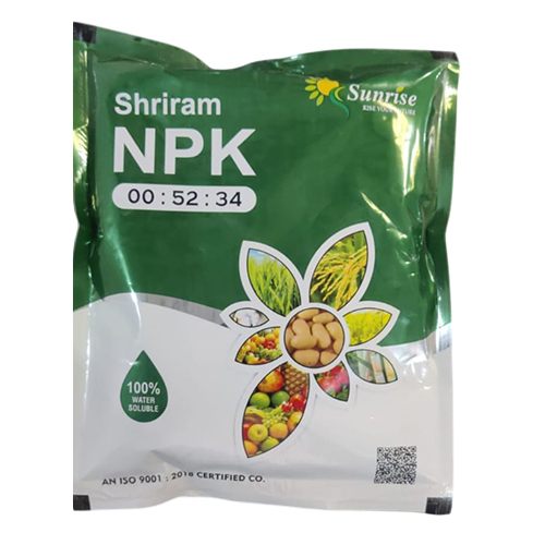 Npk 00-52-34 Water Soluble Fertilizer - Application: Agriculture
