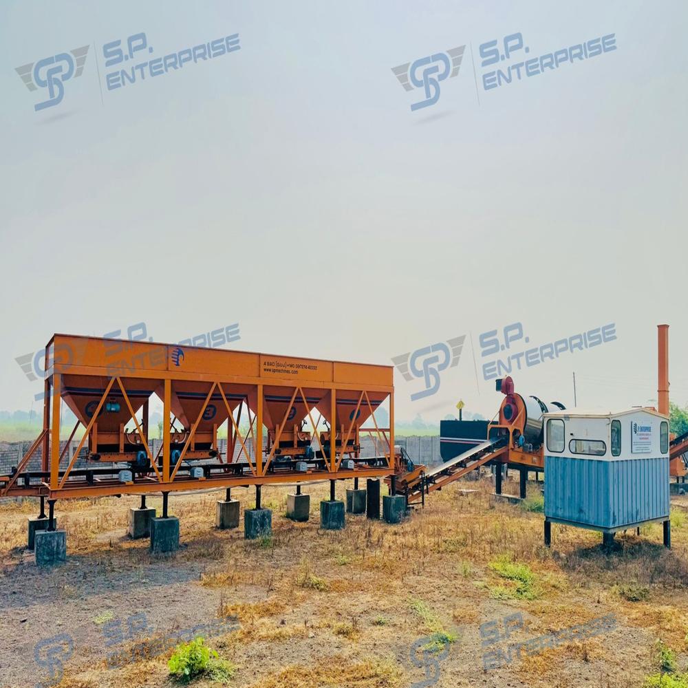 Automatic Asphalt Drum Mix Plant - Color: Yellow