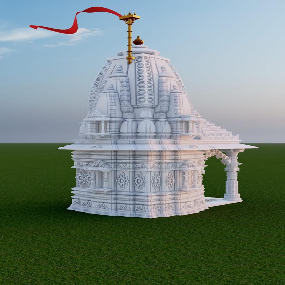 Marble Outdoor Temple - High-quality White Marble, Standard Size , Intricately Carved With Polished Finish For Durability And Elegance