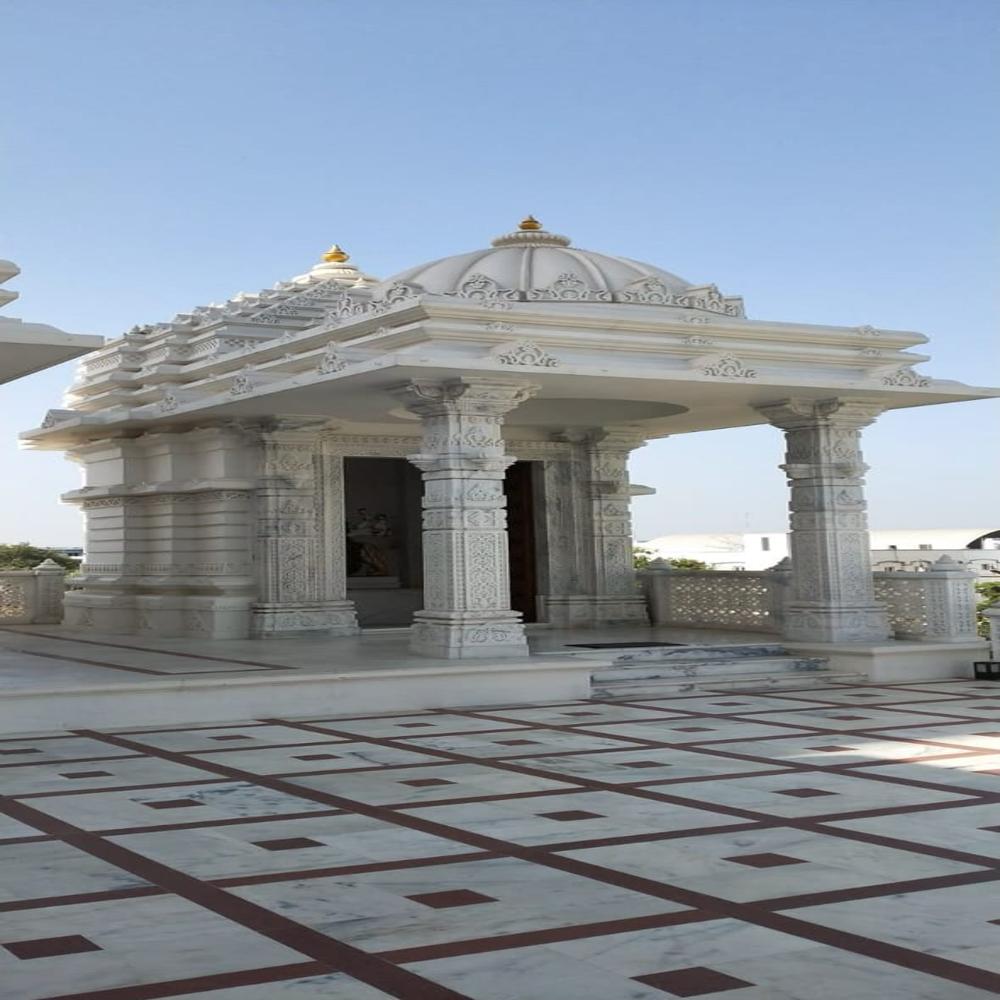 Marble Outdoor Temple - High-quality White Marble, Standard Size , Intricately Carved With Polished Finish For Durability And Elegance