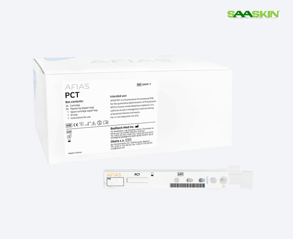 Boditech Afias Pct Plus - Plastic And Electronic Components, 270x210x110 Mm, White And Blue | Time-resolved Fluorescence Immunoassay, Rapid Results, Portable Design, Automatic Calibration