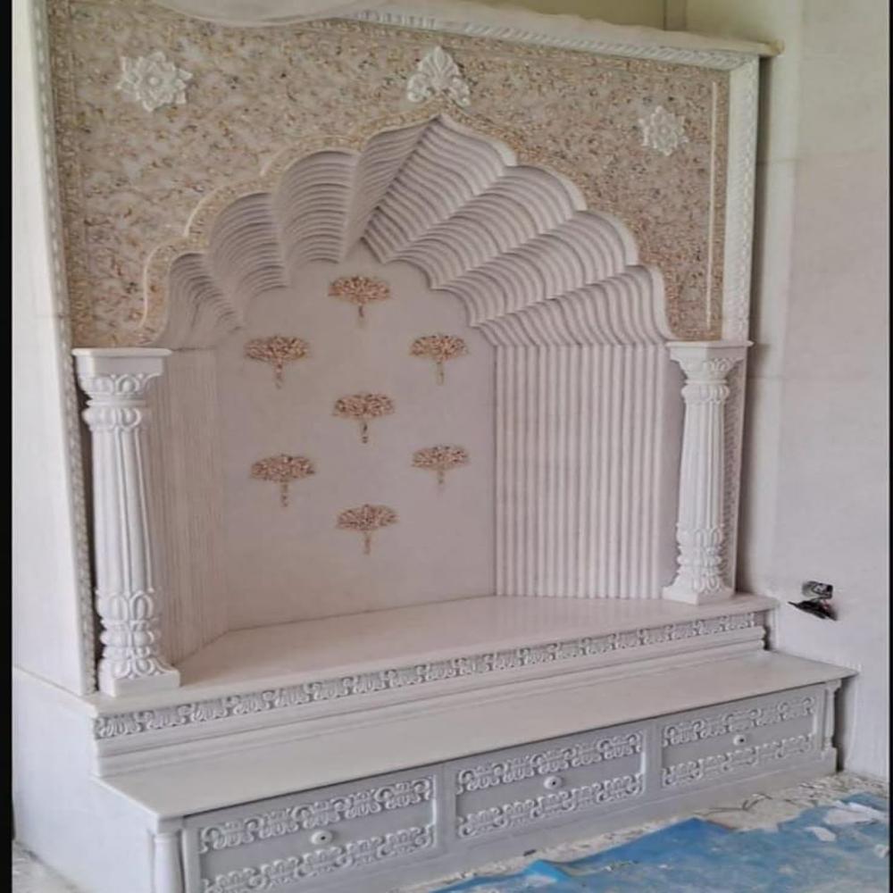 Marble Temple - High-quality Marble, Standard Size, Pristine White Color | Handcrafted With Polished And Painted Finish, Ideal For Worship Spaces