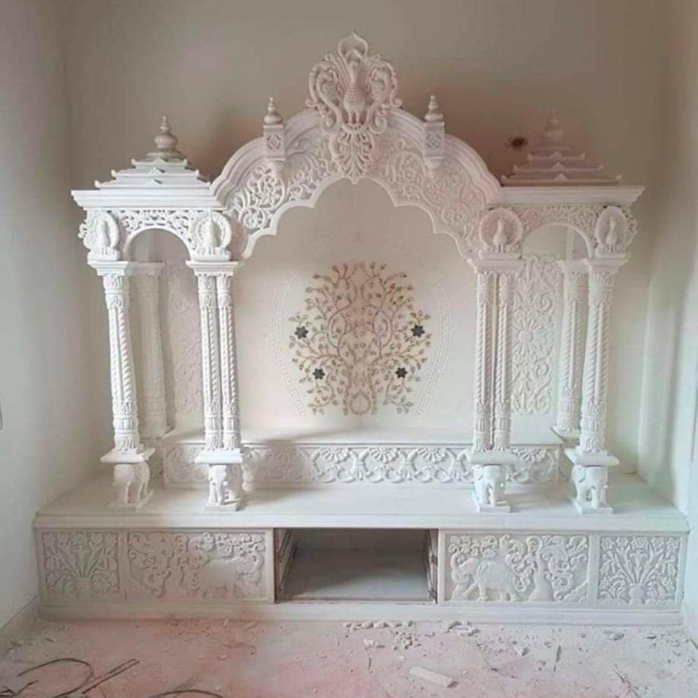 Marble Temple - High-quality Marble, Standard Size, Pristine White Color | Handcrafted With Polished And Painted Finish, Ideal For Worship Spaces
