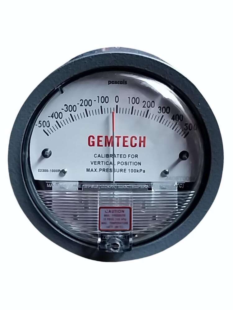 G2000-10MM GEMTECH Differential Pressure Gauge Range 10 MM Minor Divisions .20