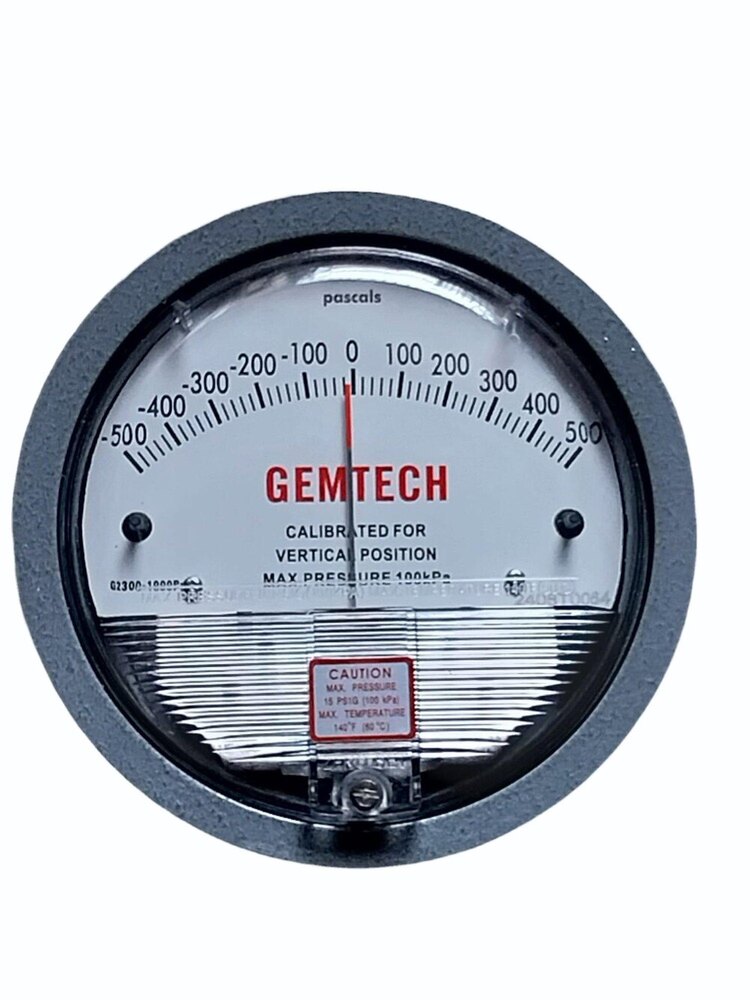 G2000-10mm Gemtech Differential Pressure Gauge Range 10 Mm Minor Divisions .20
