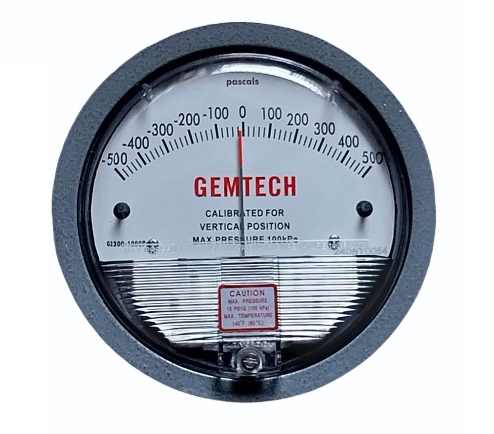 G2000-10MM GEMTECH Differential Pressure Gauge Range 10 MM Minor Divisions .20