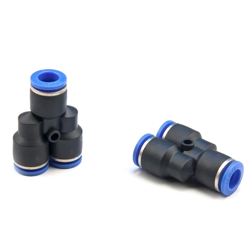 Pneumatic Y Push Union - Color: Black