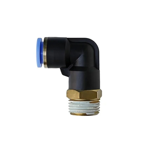 Pneumatic Push Elbow Male - Color: Black