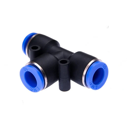 Pneumatic Push Union Tee - Color: Black