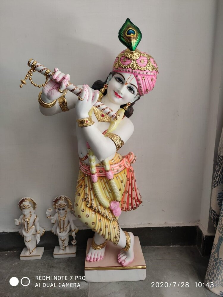 Krishna Ji Marble statue 3 feet