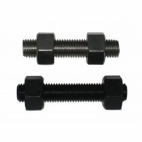 High Tensile Stud With Nut - Finish: Polished