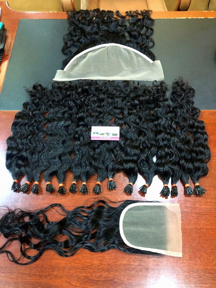 NATURAL SOFT CURLY HAIR EXTENSIONS IN FACTORY PRICE