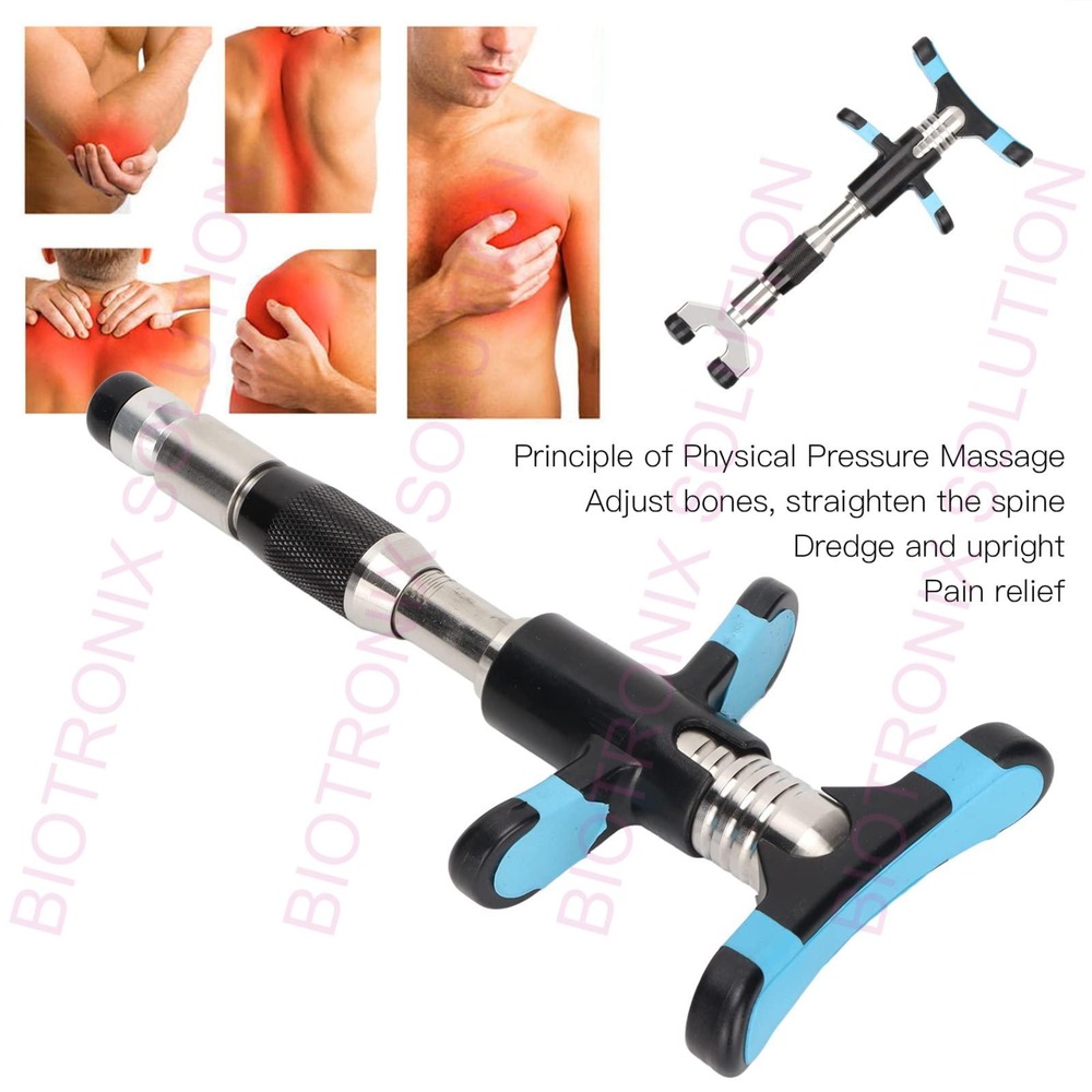 Portable Manual Chiropractor Tool Four-Head Chiropractic Adjuster for Deep Tissue Massage
