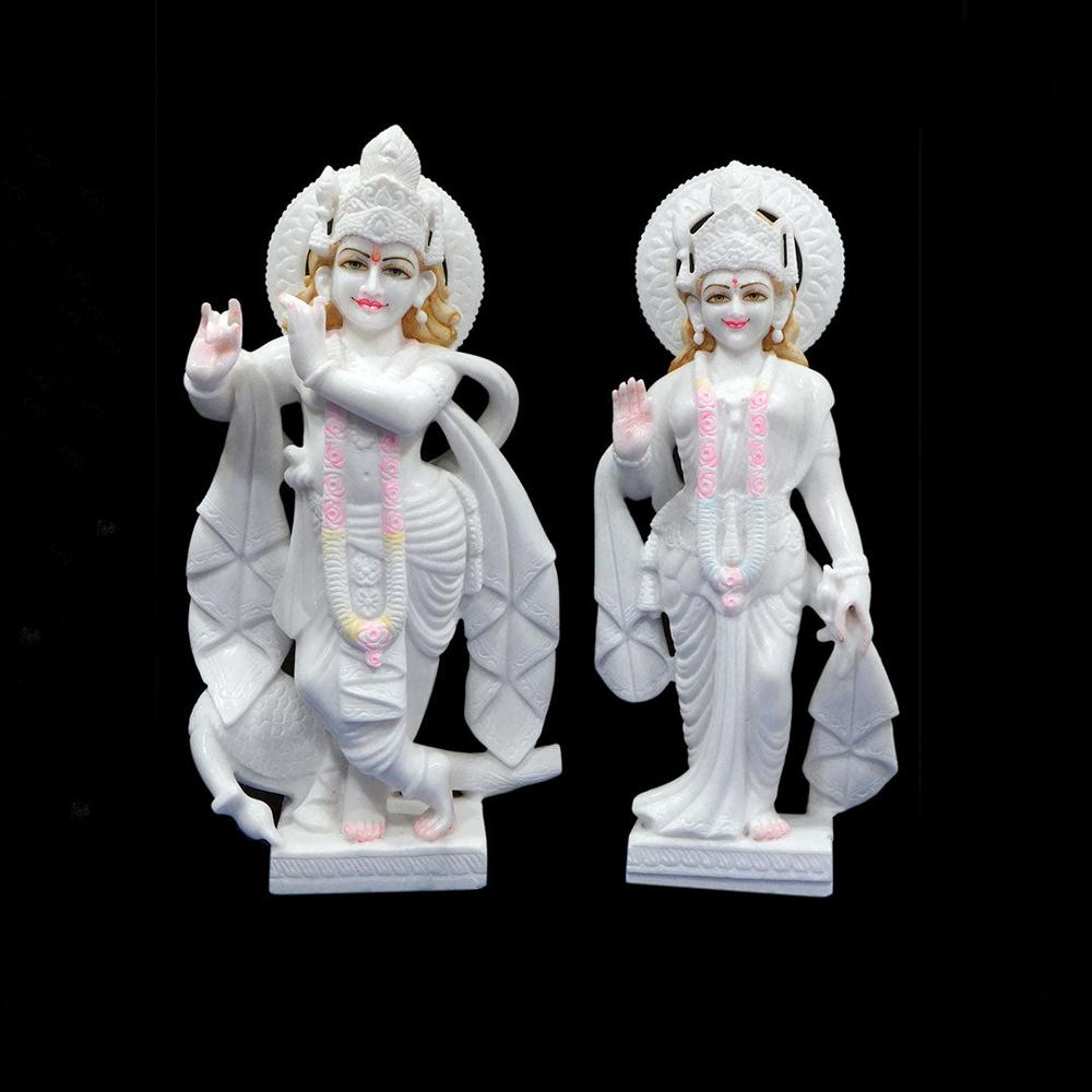 Radha Krishna marble statue
