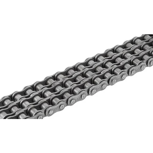 Triplex Roller Chain - Alloy Steel, Standard Size, Sleek Silver Color, Coated Surface Finish | Heavy-Duty Industrial Power Solution