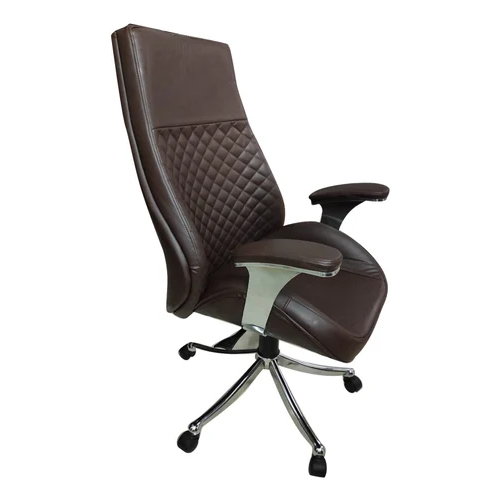 Dark Brown Leather High Back Executive Chair - Assembly: No Assembly Required