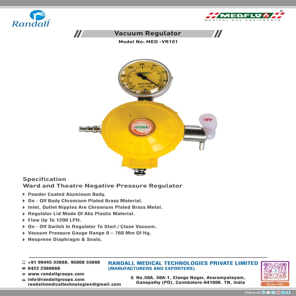 Suction Regulator - Accuracy: +- 3 %