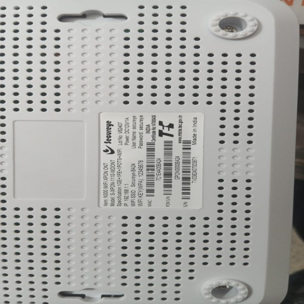 Secureye 1110 - Features: Key Features: Dual-mode: Gpon/epon Wireless Speed: 300 Mbps (802.11n) Lan Ports: 1 X 10/100/1000 Mbps