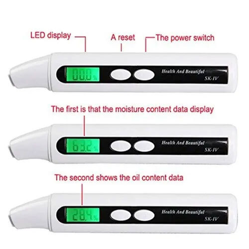 Digital LCD Skin Care Facial Oil Water Moisture Moist Analyzer Monitor Tester
