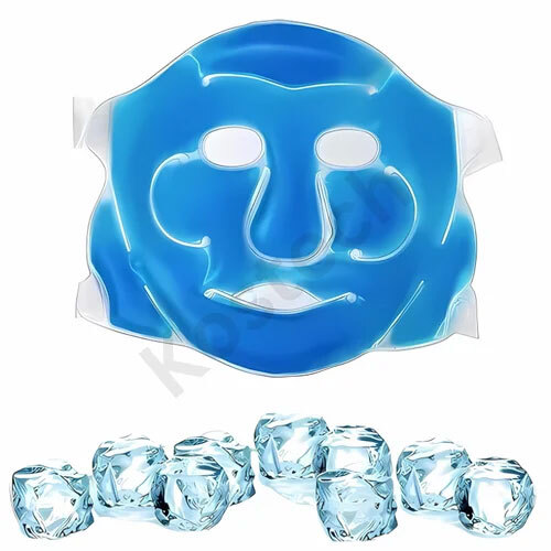 Kostech Reusable Anti Stress Cooling Gel Face Mask With Strap-On Velcro Face Shaping Mask