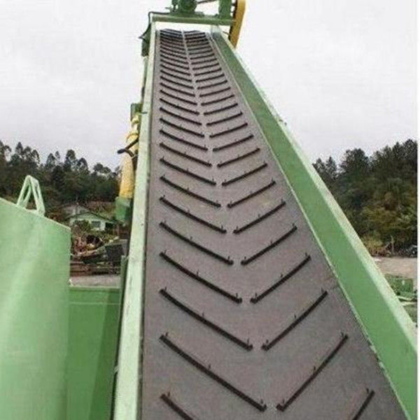 Chevron Cleated Conveyor Belt - Color: Black