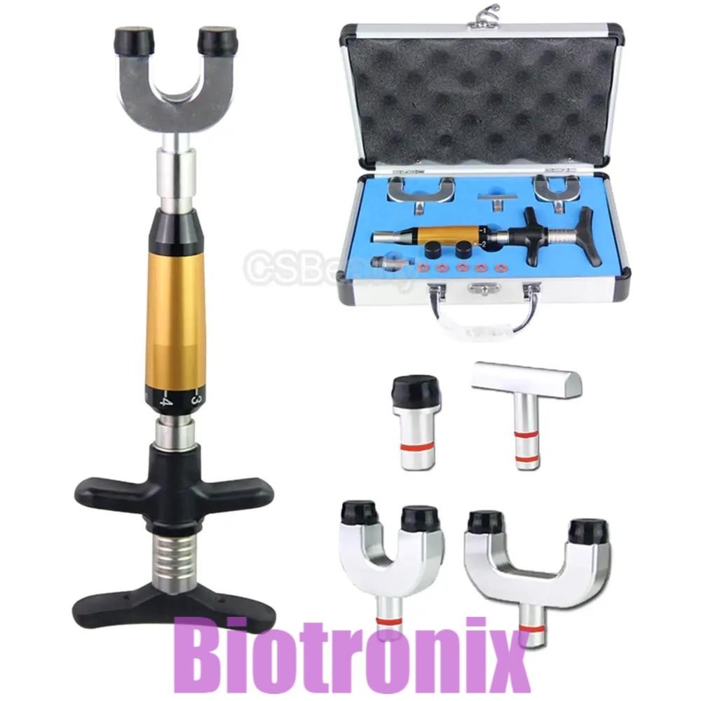 Portable Handheld Chiropractic Adjusting Tool  Manual 4-Head Spine Massager