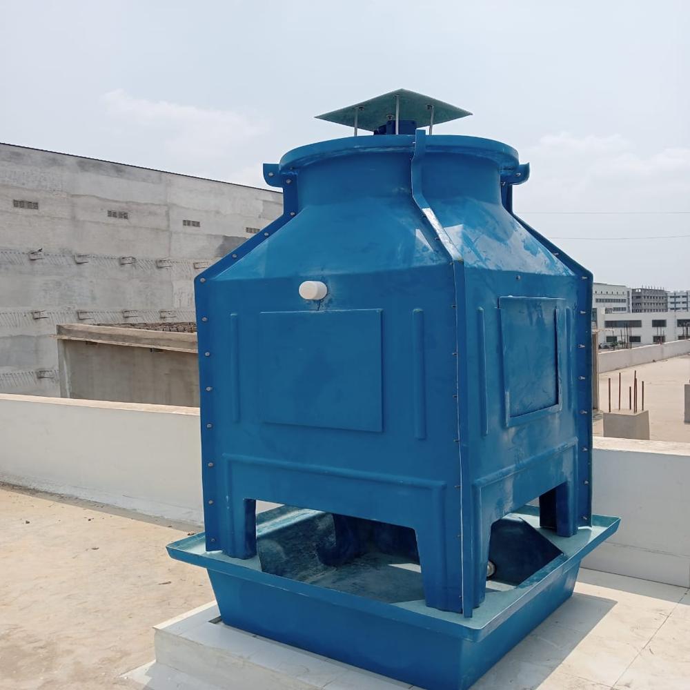 Cooling Tower - Metal, Standard Size, Blue | 1-year Warranty, Industrial Usage, Efficient Evaporation & Heat Transfer Design