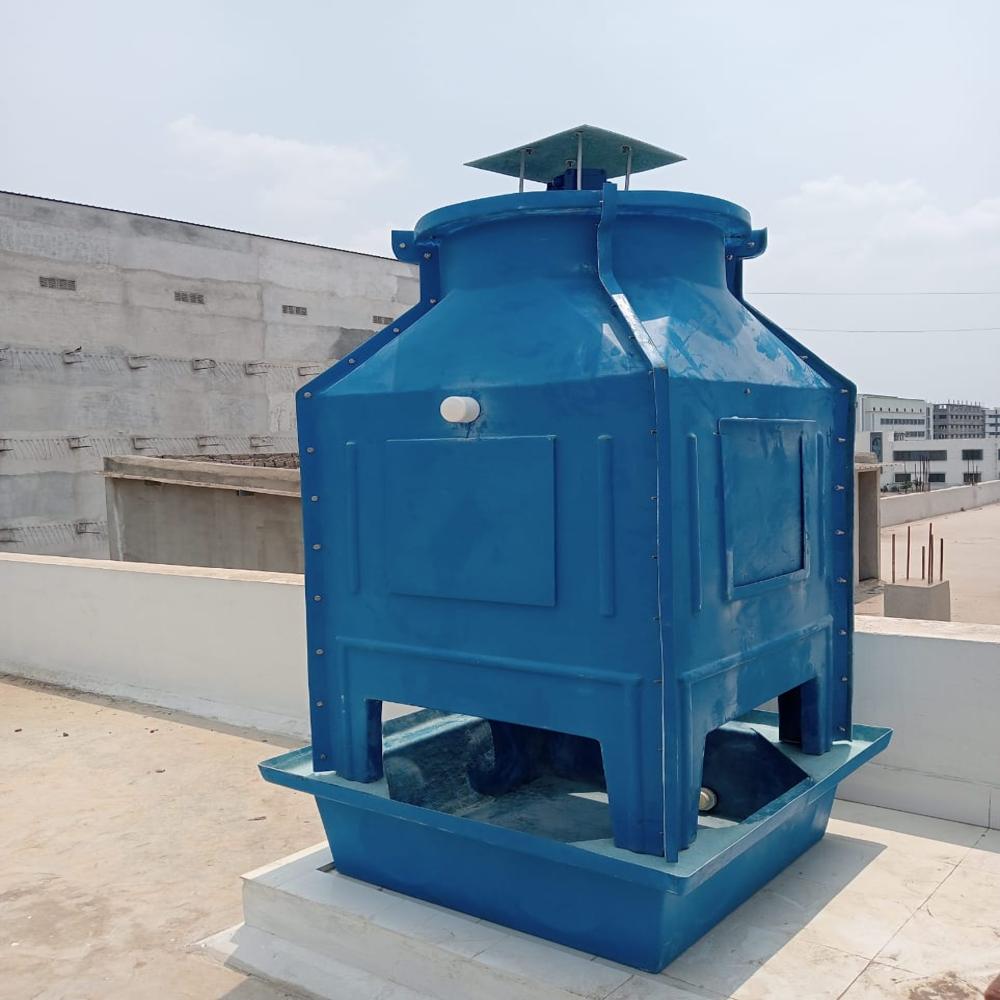 Cooling Tower - Metal, Standard Size, Blue | 1-year Warranty, Industrial Usage, Efficient Evaporation & Heat Transfer Design
