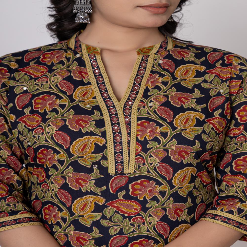 BLUE KURTI PANT SET WITH DUPATTA