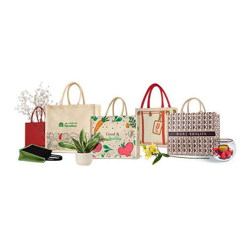 Juco Bag - Fabric & Wood, 12x15x5 Inches, Beige | Open Top Closure, Wooden Handle, Ideal For Carrying Personal Items & Documents