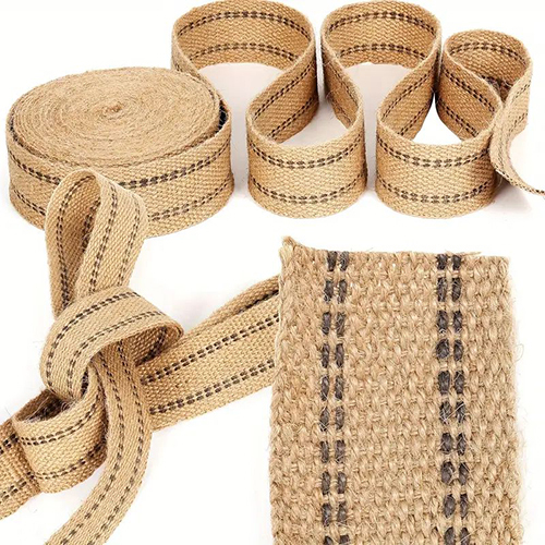 Jute Webbing - Jute, 25mm-50mm Width, Beige Color, 2-5mm Thickness | Versatile For Crafts, Gardening, Binding, Decor, Horse Riding, Macrame