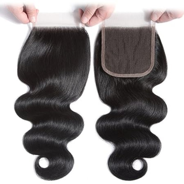 Body Wave 4x4 Closure Lace Sew In with Free Part Indian Human Hair Vendor